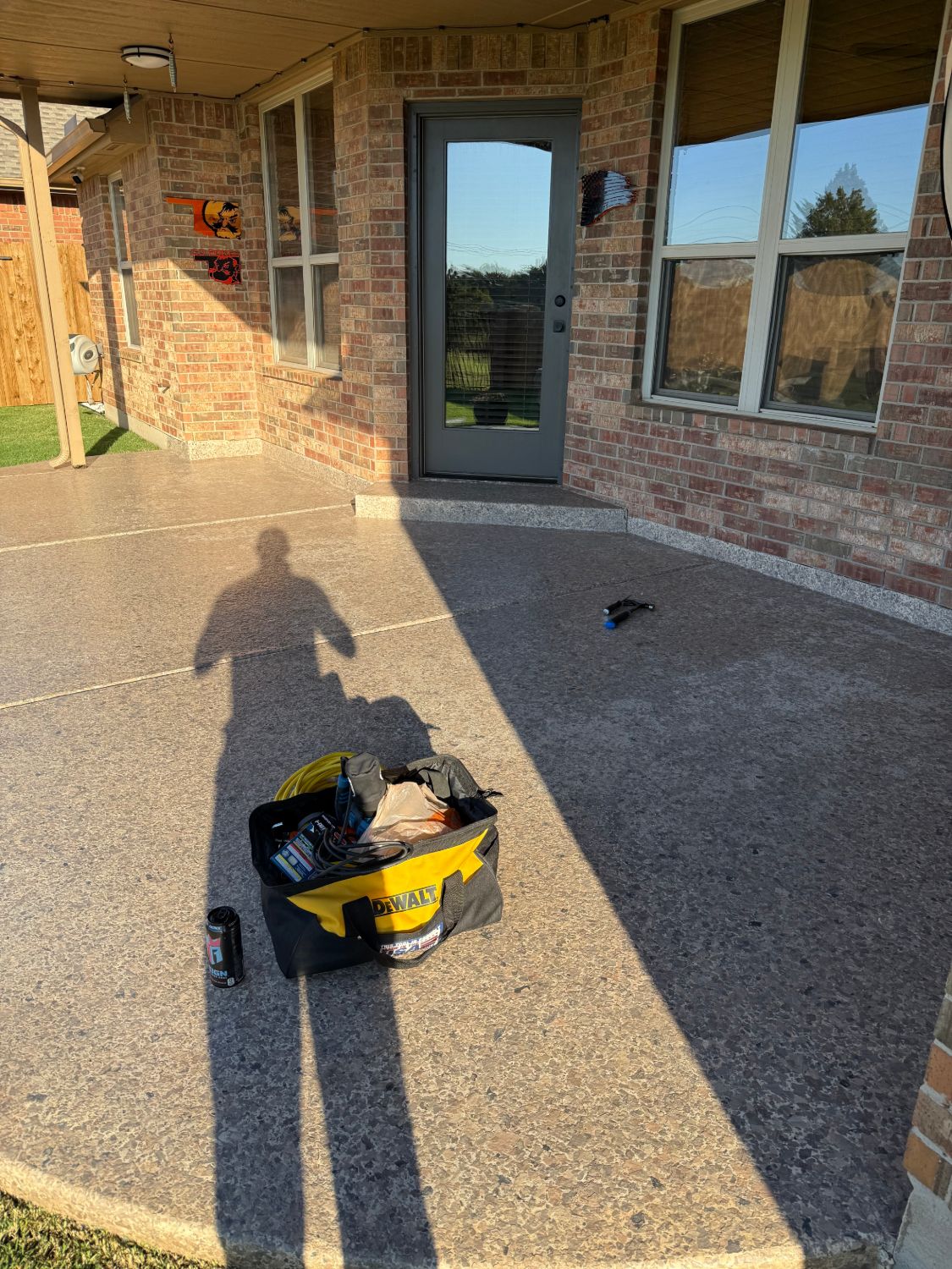 Patio after sanding, ready for the new topcoat